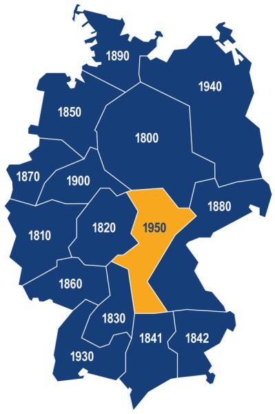 Grafik: Deutschlandkarte mit Rotary-Distrikten